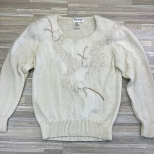 VTG Ines de La Fressange Women's Cowl Neck Sweater Wool Angora Size M - JN318